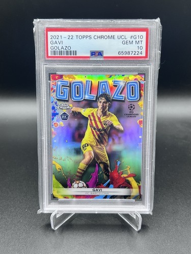 Topps Chrome 2021-22 Golazo Gavi #G-10 Rookie Insert FC Barcelona PSA 10