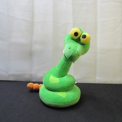 Disney Jungle Book Snake Plush Toy KAA 8.5'' Green Coiled Yellow Eyes Fangs