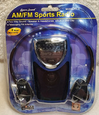 Lenoxx AM/FM Sports Radio PR-37 w/ Headphones Speaker Belt Clip - New Sealed