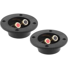 3" Gold Plate Push Spring Loaded Speaker Terminal Cup Pair
