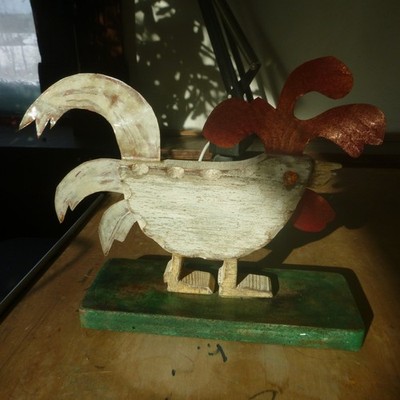 Funkey chicken -folk art figurine