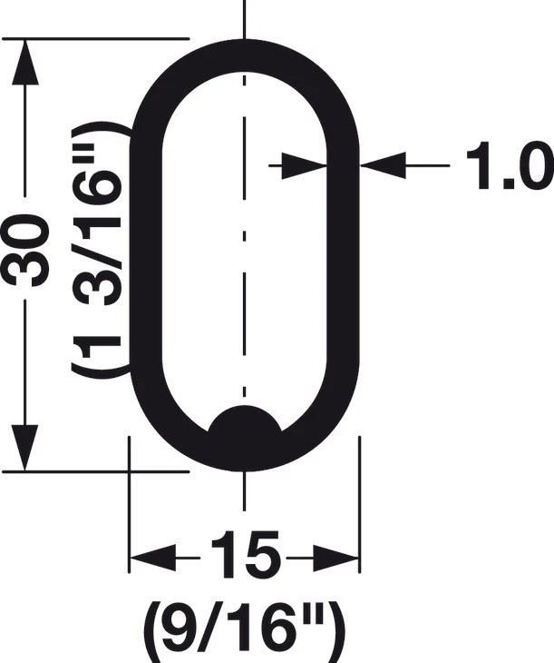 Pacote com 2 hastes de armário de aço oval premium com suporte final cromado polido - Imagem 4 de 4
