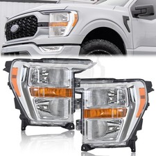 For 2021-2023 Ford F150 F-150 Halogen Headlights Headlamps Pair Left+right Side