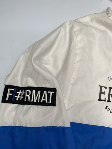 Bleecker & Mercer Windbreaker Jacket Mens Size Large Reflective White Blue Black - Picture 4 of 16