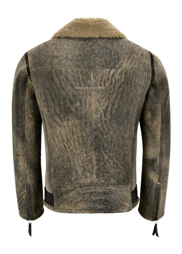 Mens RAF B3 Sheepskin Jacket Real Leather Pilot Flying Shearling Jacket ASTER - Picture 4 of 9