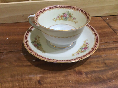 Vtg Noritake ? Occupied Japan Rose China Gold Rim 5.5” Saucer And