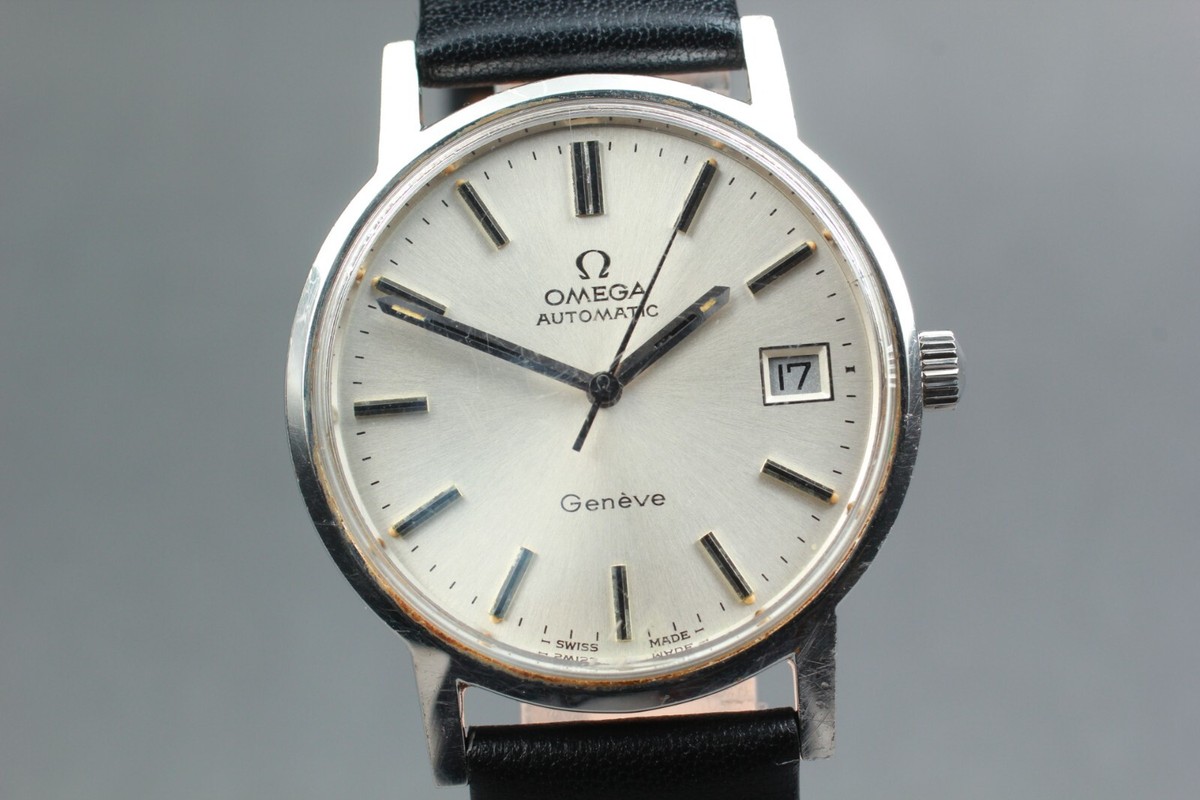 Vintage 1973 OMEGA Geneve 166.0163 Cal.1012 Automatic Date 35mm
