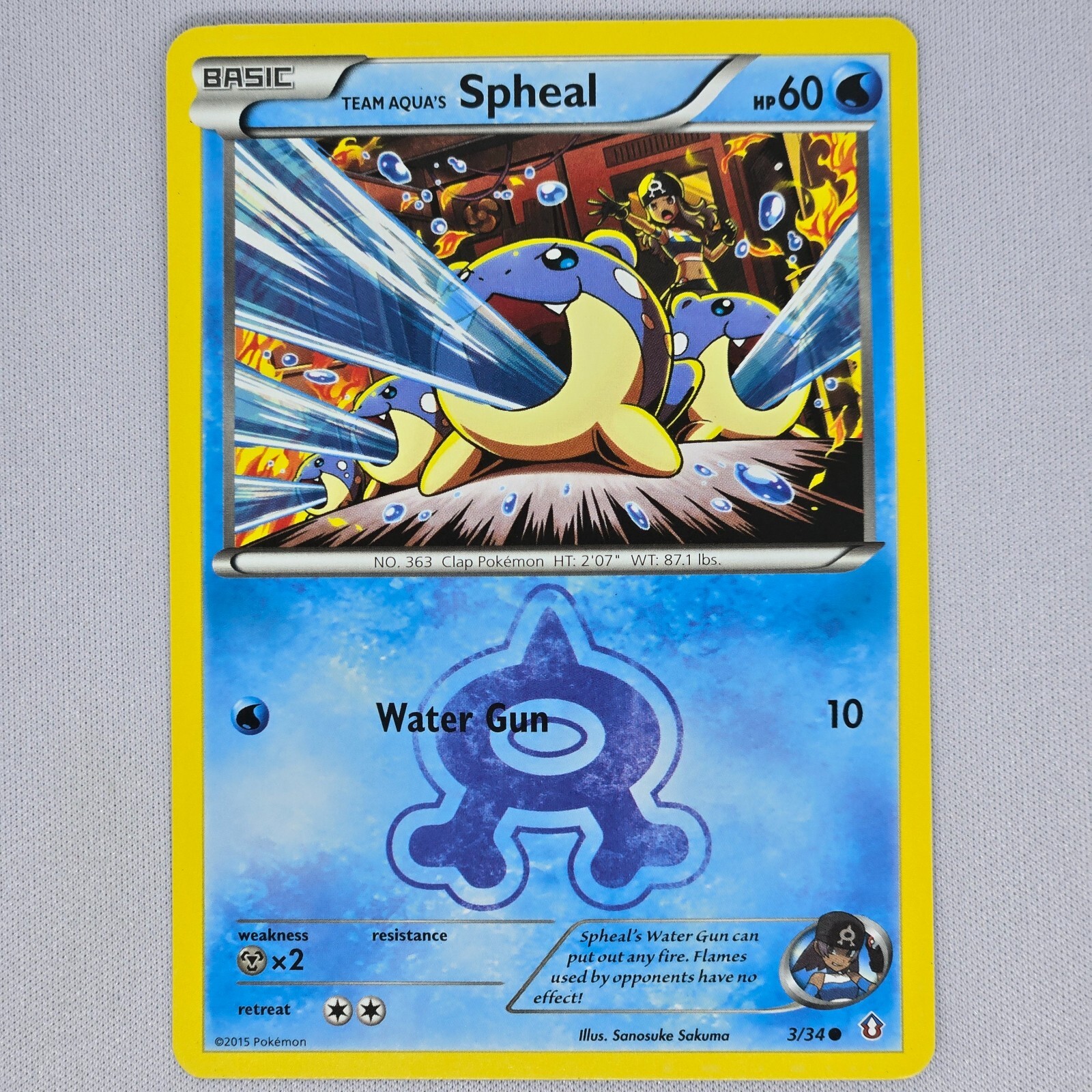 Team Aqua's Spheal 3/34 Double Crisis Common Pokemon Card TCG English LP
