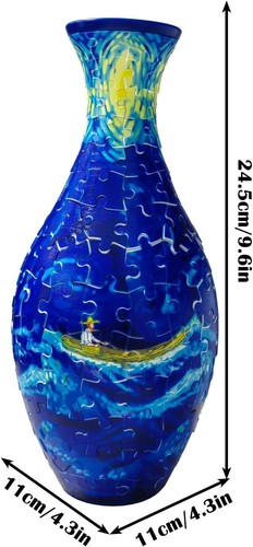 3D Puzzle Vase for Adults, 160 Curved Plastic Pieces, Home & Office Decor - Picture 5 of 7
