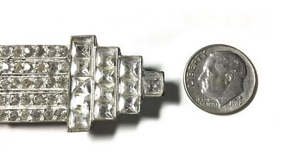 Antique Art Deco Geometric Rhinestone Belt Buckle | eBay