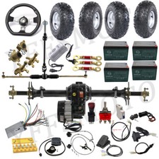 Go kart Rear Axle Kit 48V 1000W Electric Differential Motor 6" Wheels Spindles