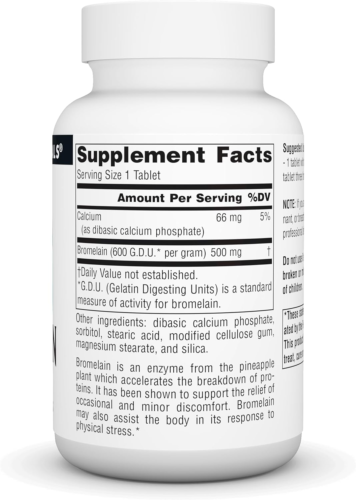 Source Naturals - Bromelain Pineapple Enzyme 600 Gdu/Gram 500 Mg. - 120 Tablets - Picture 2 of 5