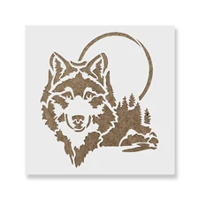 Wolf Head Stencil - Durable & Reusable Mylar Stencils