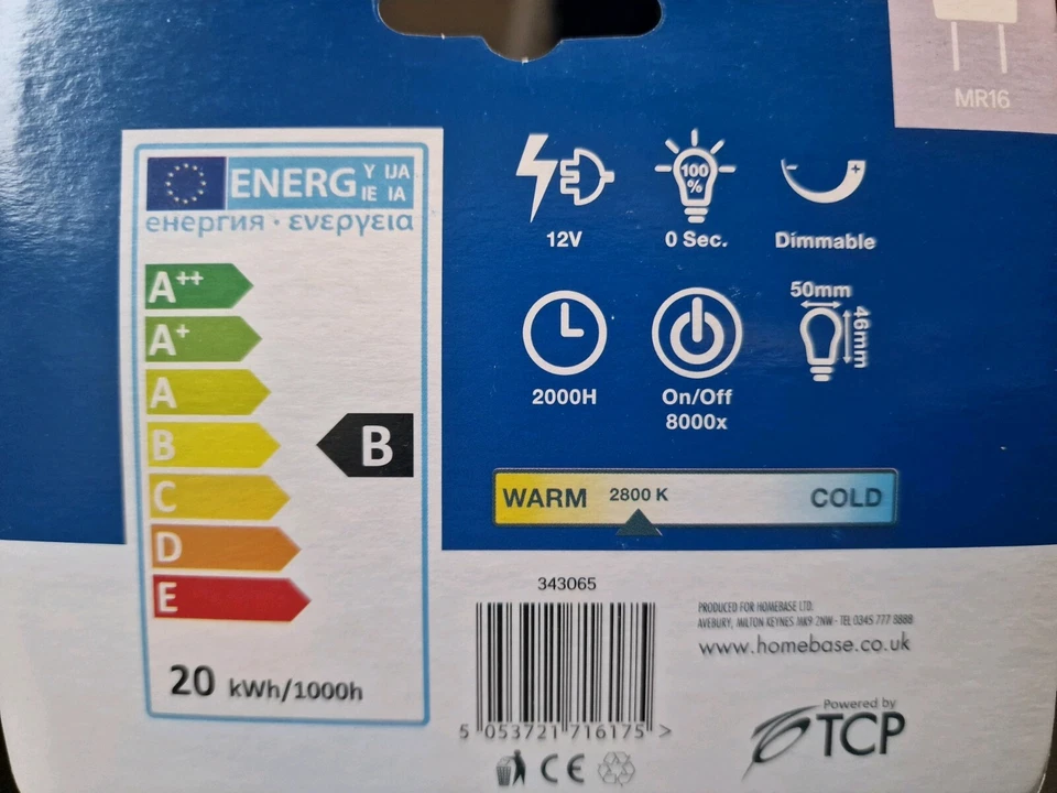 Halogen Spotlight Bulbs 20W, Dimmable, Warm White 2800K, 250 Lumens, 12V(2-bulb) - Image 4 of 4