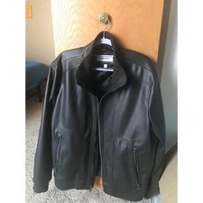 Calvin Klein Men's Leather Bomber Jacket Size L