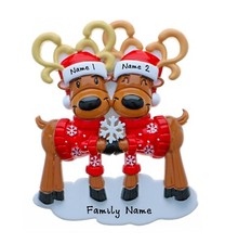 PERSONALIZED Mr.  Mrs. Reindeer Couple - Family of 2 Christmas Ornament 2024