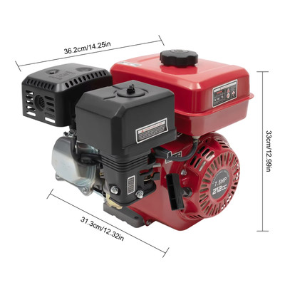7.5HP 4-Stroke Gas Engine, Portable Air Cooling, 3000W Pull Start for Water Pump