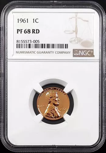 1961 Proof Lincoln Cent certified PF 68 RD by NGC! sku 73005