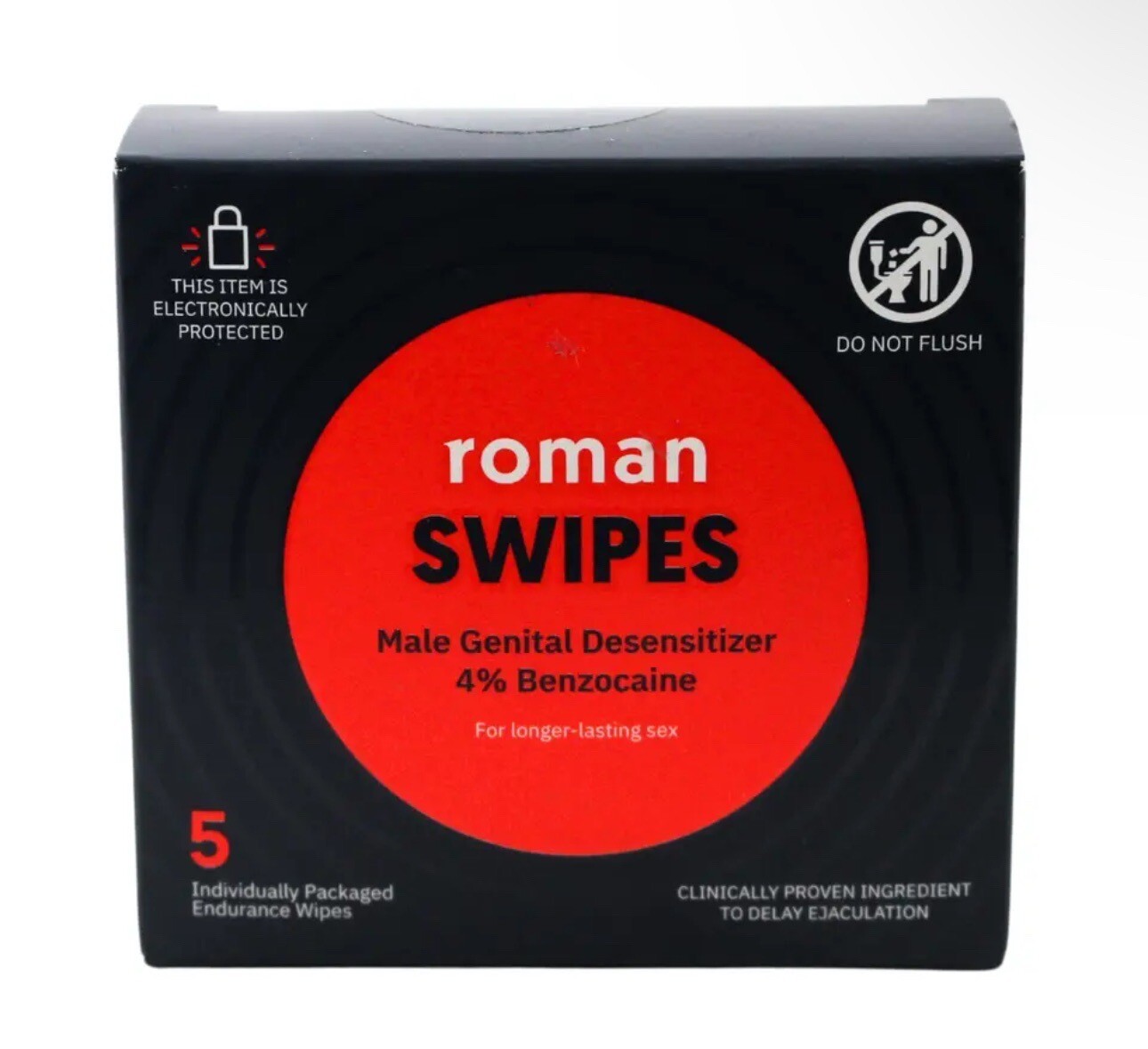 Roman Swipes 5 Individually Wrapped Endurance Wipes Male Desensitizer
