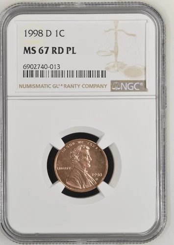 1998 D  Lincoln Cent  NGC MS67RD PL