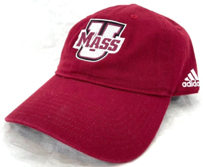 NEW UMass Minutemen Massachusetts Adidas Adjustable Washed campus Hat Red OS