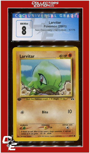 Larvitar (1st Edition) graded CGC 8 for sale on eBay