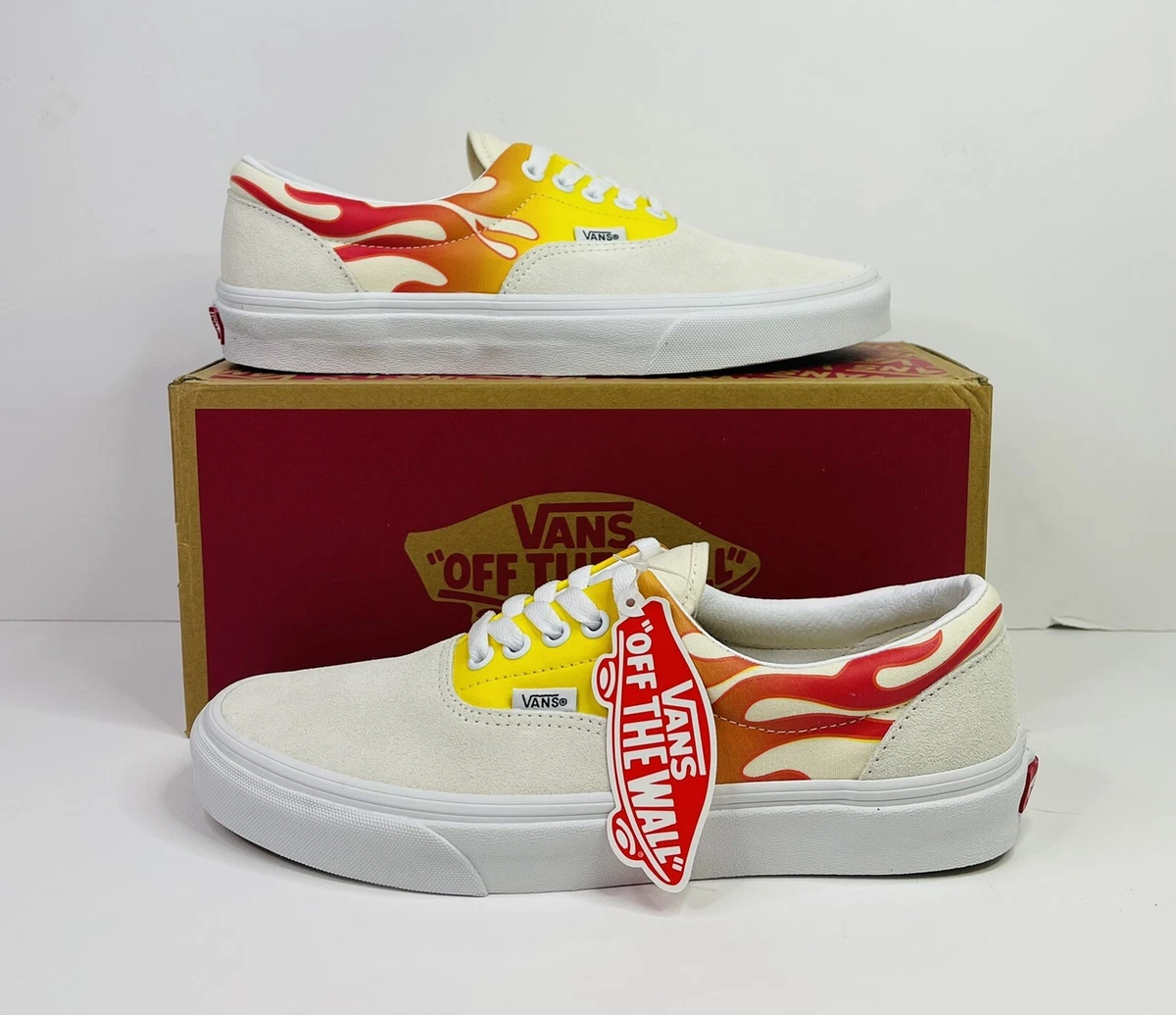 Vans Era Flame True White Classic Skate Shoes Size 8.5 11 BRAND