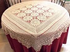 NAPPE CROCHETMAIN CREATION S RAISONNIER ARTISANAT FRANCAIS JULIETTE 1.35 ECRU***