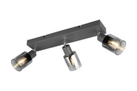 Reality Leuchten Cadiz Strahler Deckenlampe 3-Flammig Anthrazit Metall Rauchglas