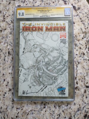 RARE 2008 Iron Man #1 CGC 9.8 SIGNED Adi Granov Philly Sketch Variant WW Chicago