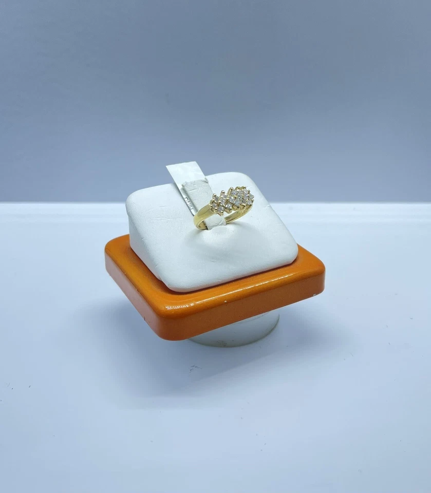 2.4g 14k Yellow Gold Diamond 0.50 ctw SI1 HI Color Cluster Cocktail Ring Sz 6.5 - Image 3 of 4