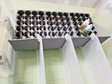 ArtBin Super Satchel Double Deep Bin +72 0.6oz Paint Rack +Middle Div +Top Tray