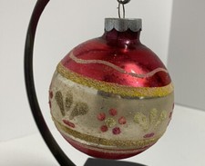 Vintage Christmas Ball Glass Ornament Made In The USA