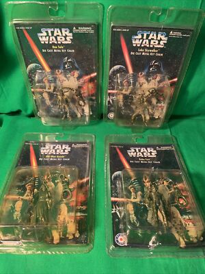 4 1996 Playco Toys Star Wars Boba Fett Obi-Won Luke Han Die Cast Metal Key B6
