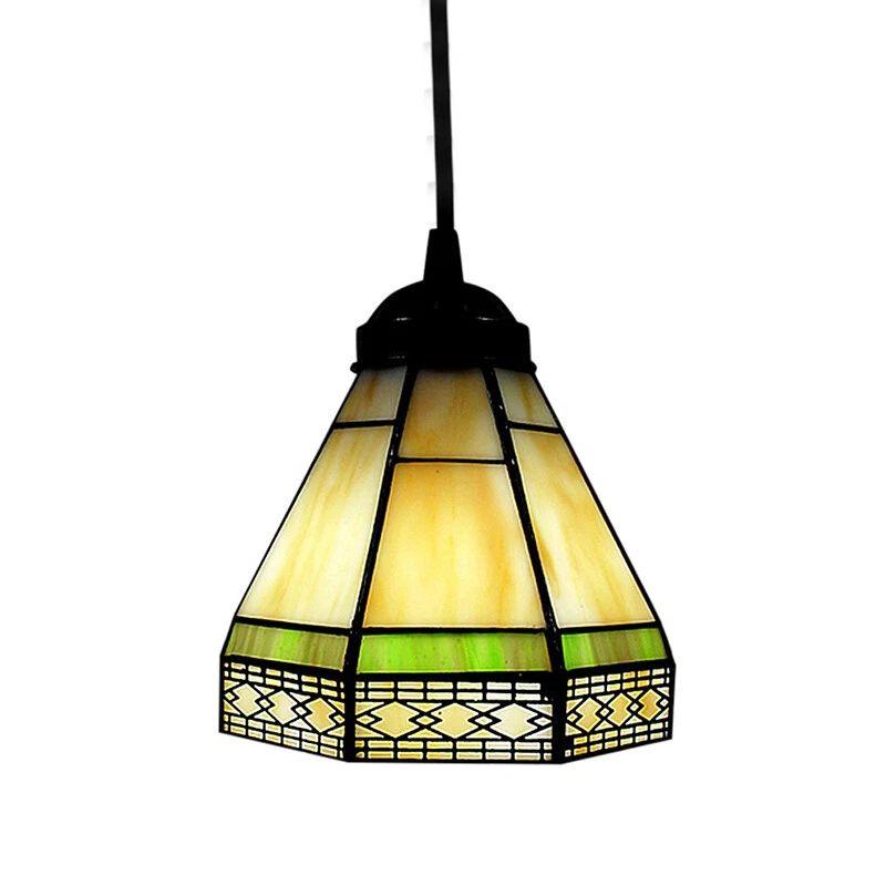Lámpara de techo retro con luz colgante estilo vitral estilo arte Tiffany Foto 2 de 4