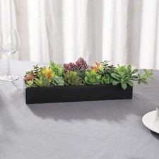 15.75-in Decorative Artificial Succulent Plants in Sleek Black MDF Wood Planter