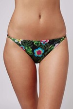 Topshop Womens Swimwear Floral Hipster Multi Color Bikini Bottoms Size 12