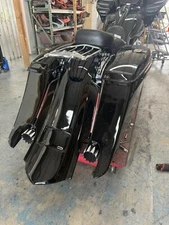 Harley Fiberglass Stretched  Flh Touring Bagger Saddlebags Down And Out 5/10