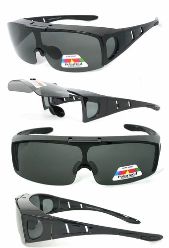 Cubierta POLARIZADA abatible puesta sobre gafas de sol desgaste vidrio Rx ajuste conducción UV400 - Imagen 6 de 12