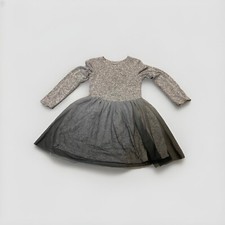Cat  Jack Tulle Long Sleeve Tutu Dress Girls Size 4/5 Gray Ombre