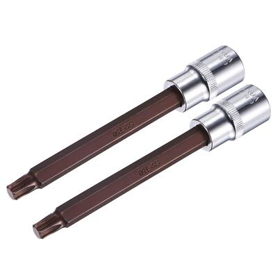1/2'' Vierkant x T50 Torx Stecknuss S2 Stahl Bits CR-V Stecknüsse 140mm 2 Stück