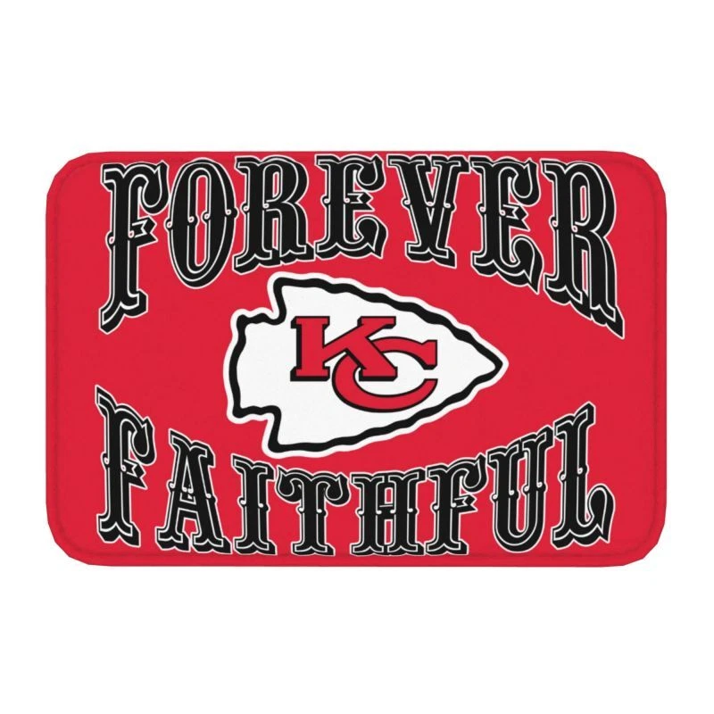 Forever Faithful Kansas City Chiefs Floor Mat Decorative