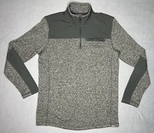 Eddie Bauer Men  s Gray Radiator Fleece Pullover Thick Sweater 1/4 Zip Size TL