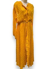 Anthropologie Allene Shimmer Maxi Dress Size Small - Dark Yellow