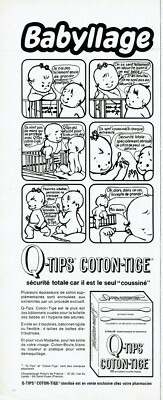 Werbung Advertising 099 1969 Wattestäbchen Q-Tips Babyllage