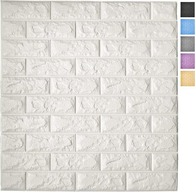 Art3d 11-Pack 64 Sq.Ft Peel and Stick 3D Wall Panels for Interior 11, White 