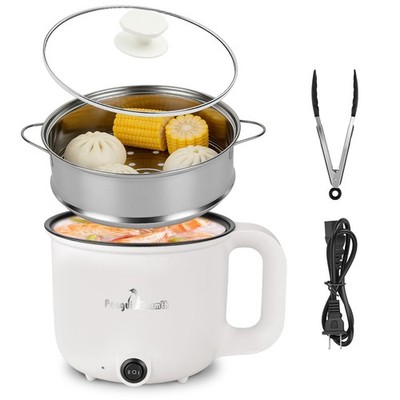 2in1 Electric Hot Cooker Pot with Steamer 1.8L Mini Hot Pot 300W 600W Dual Power