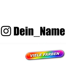 2x Instagram Name Aufkleber 15cm – Auto Tuning Sticker, Wunschtext, Farbe, Deko