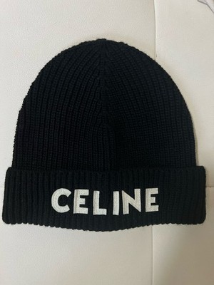 Celine Hat Beenie Black with Logo
