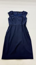 Ann Taylor Dress Womens 2 Blue Cap Sleeve Square Neck Sheath Work Office